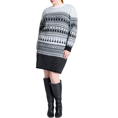 ELOQUII Women's Plus Size Mini Sweater Dress