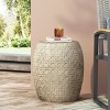 Okak Minimalist LightWeight Concrete Outdoor Side Table Indoor End Tables, Decorative Garden Accent Table Stools for Yard Balcony Patio, Yellow - 3 of 4