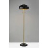 Adesso Cap Floor Lamp Black : Mid-Century Design, Dual Pull Chain Switches, ETL Listed, Metal Dome Shade with Gold Interior - image 2 of 2