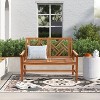 LuxenHome Carmel Solid Wood Outdoor Loveseat Park Bench - 2 of 4