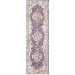2'6"x8' Runner Helena Rug Plum - Momeni: Bohemian Ikat Design, Low Pile, Indoor Use, Polyester & Cotton - 1 of 4
