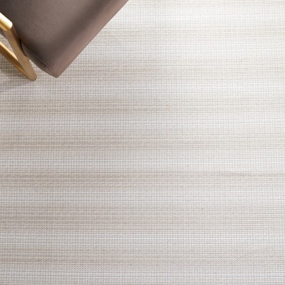 Boho-Mod Ivory/Beige Stripe Square Area Rug - Synthetic Blend