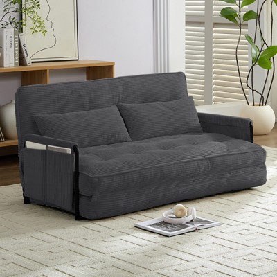 Muti-Functional Folding Loveseat Sofa Bed Floor Sofa Bed,Lazy Sofa with Pillows,6 Position Adjustable Backrest