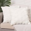 Unique Bargains Soft Plush Decorative Throw Solid Striped Pillow Covers 2 Pcs - 2 of 4