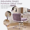 QingMoon Cross Legged Office Chair, Adjustable Desk Chair, Swivel Computer Chair, Faux Fur Vanity Chair with Tilt Backrest for Home Office - 3 of 4