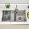 CHEVNI Kitchen Sink Stainless Steel Double Bowl With Faucet Drop In Top Mount Silver - 2 of 4