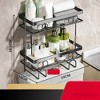 Over Toilet Storage Shelf, Punch-Free Bathroom Storage Organizer, Metal Bathroom Toilet Shelf for Bathroom - 2 of 4