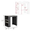 NicBex Kitchen Island Cart with 3 Side Shelves,Kitchen Island with Storage and Large Work Top,Modern Kitchen Cart,Island Table for Kitchen - 3 of 4