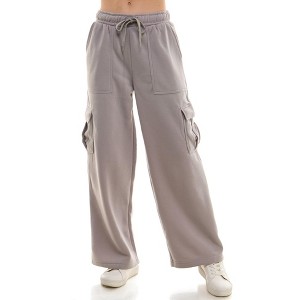 Derek Heart Womens High Rise Fleece Pants with Cargo Pockets - 1 of 4