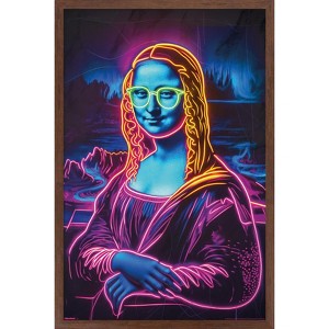Trends International Reinders: Master Twist - Mona Lisa Neon Accents Framed Wall Poster Prints - 1 of 4