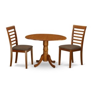 Medieval Kitchen Table Set - Round Drop Leaf Dinette Set with 4 Chairs - Asian Hardwood Dining Room Furniture - 1 of 4