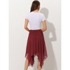Allegra K Women's Elastic Waist Chiffon Handkerchief Hem Midi Skirt - 4 of 4