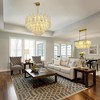 CityFurn 31" Modern Brass Alabaster Round Chandelier for Dining Room - 4 of 4