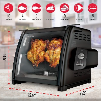 Ronco Black Stainless Steel Large Capacity Countertop Rotisserie Oven
