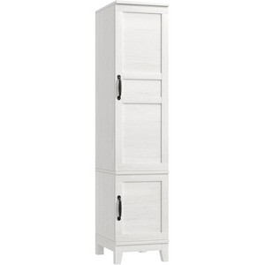 Armoire Wardrobe Closet with 2 Doors,72 in Wooden Wardrobe Cabinet with Hanging Rod, Narrow Tall Clothing Armoire Cabinet for Bedroom, White - 1 of 4
