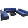 Tangkula 10PCS Rattan Furniture Set Outdoor Wicker Sofa Table Cushioned Seat Patio - 4 of 4