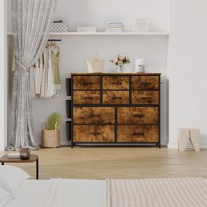 Multifunctional Drawer Tower - Spacious Storage with 10 Drawers, Fabric Pockets, Hooks, Sturdy Steel Frame, Waterproof Wood Top, Anti-Tip Safety, - 1 of 4