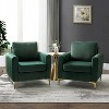 Set of 2 Iapygia Contemporary Tufted Wooden Upholstered Club Chair with Metal Legs for Bedroom Club Chair| ARTFUL LIVING DESIGN - 2 of 4