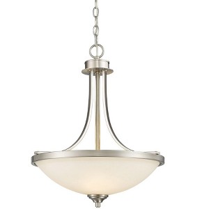 Bordeaux 3-Bulb Pendant Light - Modern Steel Fixture with Opal Shades, Dimmable, 17.13" Wide - 1 of 3