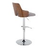 LumiSource Set of 2 Stella Adjustable Swivel Barstools Chrome/Walnut Wood/Light Gray - 4 of 4