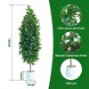 5FT Artificial Topiary Shrubs,Bay Leaf Trees for Outdoors Faux Silk Ficus Trees with Natural Trunk Plants for Home Office Front Porch Decor - 2 of 4