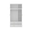 Hitow White Armoire Modern Minimalist Wardrobe Set Lines Pattern Gold Accessories - 4 of 4
