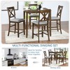 5-Piece Dining Set with Wooden Square Table and 4 Chairs - 4 of 4