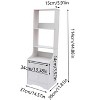 YIYIBYUS Modern Nightstand with 2 Drawers and Storage Shelf (White) Bedside Table - 3 of 4