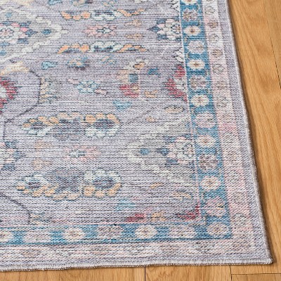 Serapi Gray and Beige 8' x 10' Washable Synthetic Area Rug