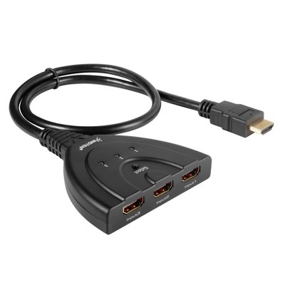 INSTEN 3 x 1 HDMI Auto Switch/ Smart Switch with 1.6FT Pigtail Cable, Black