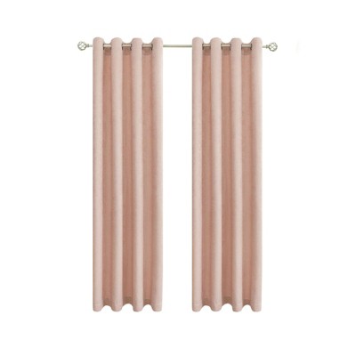 Rose Pink Room Darkening Polyester Grommet Window Panels, 84" x 52"
