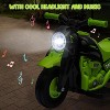 6V Bubble Motorcycle Ride-On Toy, 3-Wheel Electric Motorbike with Music, LED Headlights, Forward/Reverse Pedal, Built-in Bubble Machine - 3 of 4