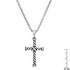 Steeltime 24" Men's stainless steel twisted cable cross pendant - 2 of 4