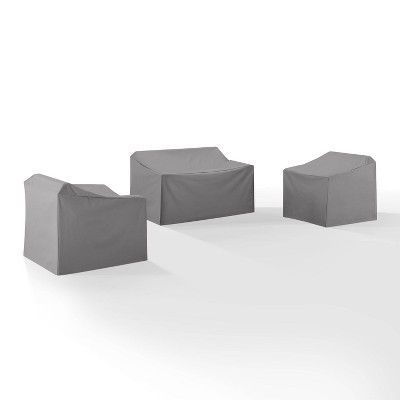 Gray Heavy Gauge Vinyl Outdoor Furniture Cover Set