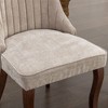 Kumasinova Upholstered Dining Chairs Set of 2– High Back Kitchen Chairs with Rayon Cloth Flocking & Wood Curved Legs, Comfortable Dining Room Chairs - 4 of 4