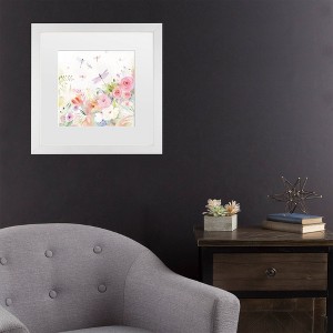 Trademark Fine Art Sheila Golden Dragonfly Garden Serenade Matted Framed Art - 1 of 4
