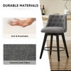 25" Swivel Dining Chairs Set of 2, Counter Height Linen Upholstered Barstools with Button Tufted Back, Solid Wood Frame for Kitchen, Breakfast Bar - 4 of 4