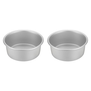 Unique Bargains Aluminum Nonstick Removable Bottom Wedding Birthdays Cake Pan 2 Pcs - 1 of 4