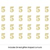 Big Dot of Happiness Gold Glitter 5 - No-Mess Real Gold Glitter Cut-Out Numbers - 5th Birthday Party Confetti - Set of 24 - 2 of 4