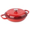 Dexmalle 3 Quart Red Enameled Cast Iron Braiser with Lid,up to 500°F - 3 of 4