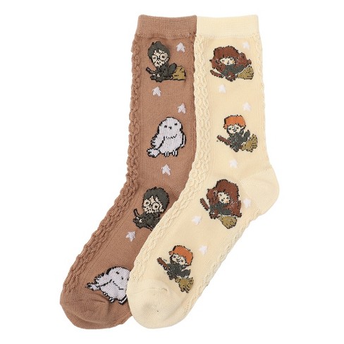 Harry Potter Chibi Characters Riding Brooms Women’s Casual Crew Socks - image 1 of 4