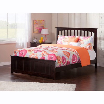 AFI Furnishings Mission Full Traditional Bed with Matching Footboard and Turbo Charger in Espresso