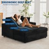 Oversized Chaise Lounge Chair Indoor, 60 Inch Upholstered Sofa Bed with Throw Pillows and Armrests, Comfy Corduroy Sleeper Couch for Living Room - 2 of 4