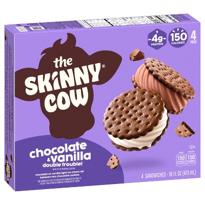 Skinny Cow Chocolate and Vanilla Double Trouble! Light Ice Cream Sandwich - 4ct
