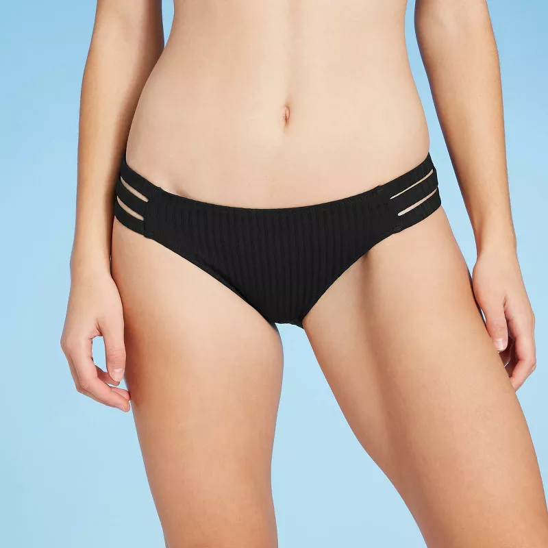 Women's Ribbed Strappy Side Cheeky Bikini Bottom Lebanon