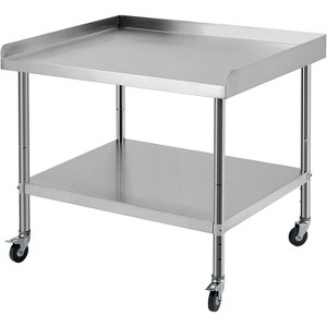 24x24x30 NSF Stainless Steel Commercial Work Table, 400 lb Capacity, Adjustable Height Legs, 2" Backsplash for Restaurant Kitchen, Hotel & Home - 1 of 4