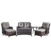 Gymojoy 7 Piece Outdoor Wicker Loveseat Sofa with Patio Swivel Glider Chairs with Coffee Table and Ottoman Sets - 2 of 4