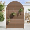 Lirago Brown 72 in. Galvanized Metal Outdoor Privacy Screens Garden Outdoor Fence - 2 of 4