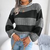 Coolmee Women's Fall Sweaters Casual Colorblock Knit Long Sleeve Crewneck Pullover Tunic Tops - 3 of 4