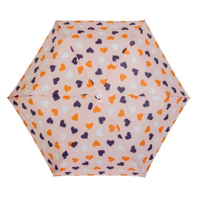 Cirra by ShedRain Hearts Compact Umbrella - Light Pink